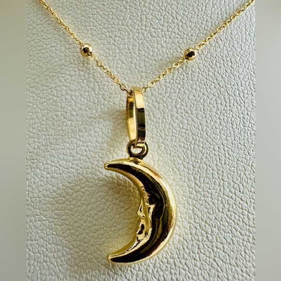 Halfmoon Pendant. 💛 Real 18(18k) Karat Solid Gold Jewelry - Picture 2 of 9